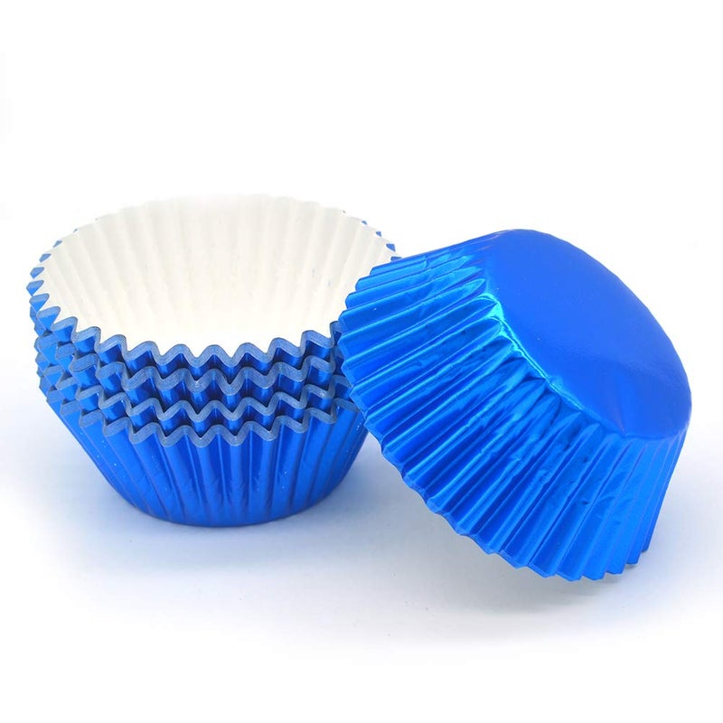 Mombake Standard Blue Foil Cupcake Liners Muffin Baking Cups for Party and More, 100-Count - Image 4